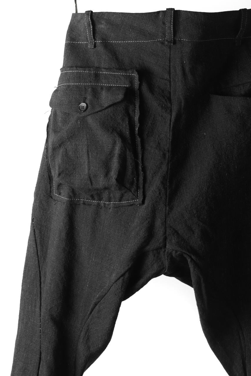 masnada TWIST SLIM TAPERED PANT / COTONE DI LINO STAMPATO (BLACK) - Image 32