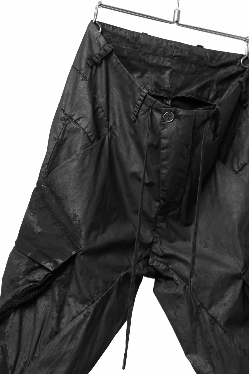 masnada VENTILATED BAGGY COMBAT PANTS / STRETCH PAPER POPELINE (SMEARED BLACK) - Image 13