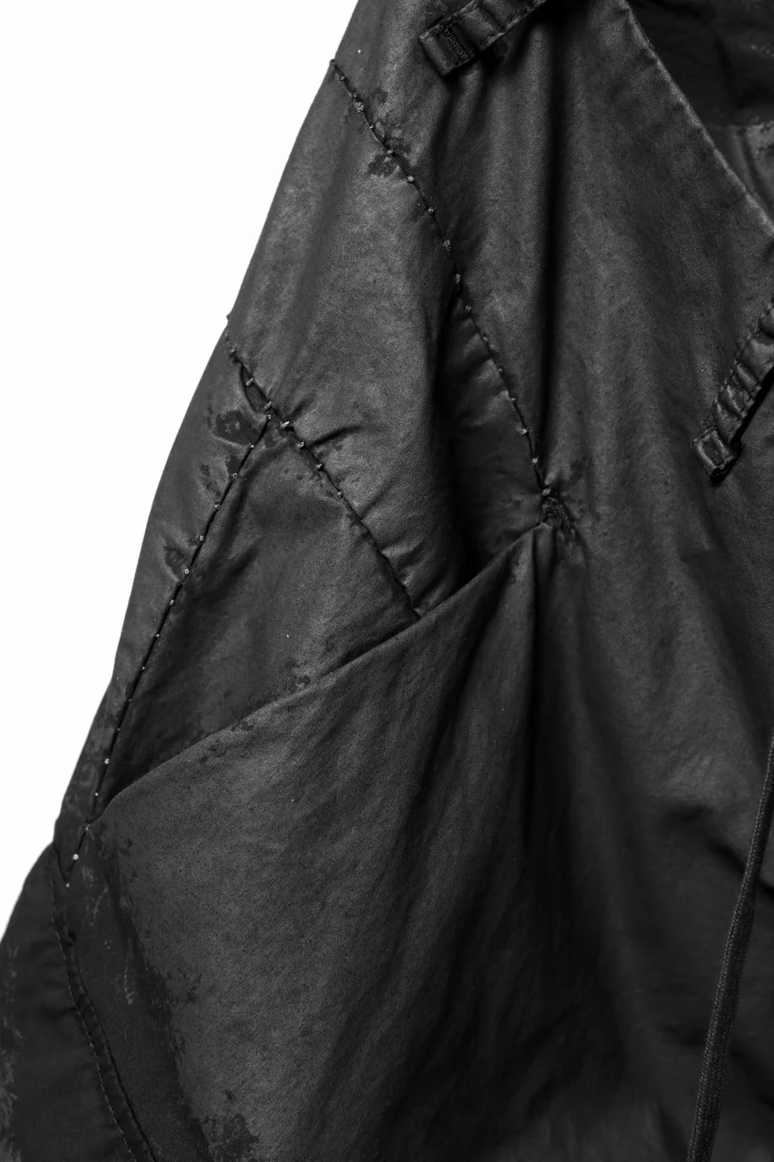 masnada VENTILATED BAGGY COMBAT PANTS / STRETCH PAPER POPELINE (SMEARED BLACK) - Image 14