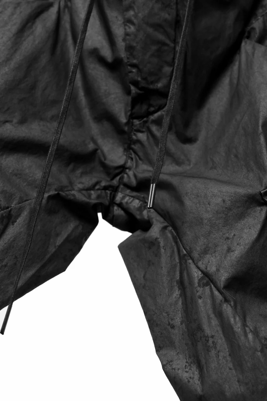 masnada VENTILATED BAGGY COMBAT PANTS / STRETCH PAPER POPELINE (SMEARED BLACK) - Image 16