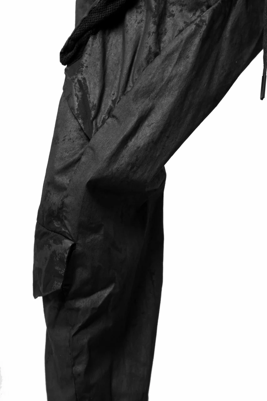 masnada VENTILATED BAGGY COMBAT PANTS / STRETCH PAPER POPELINE (SMEARED BLACK) - Image 17