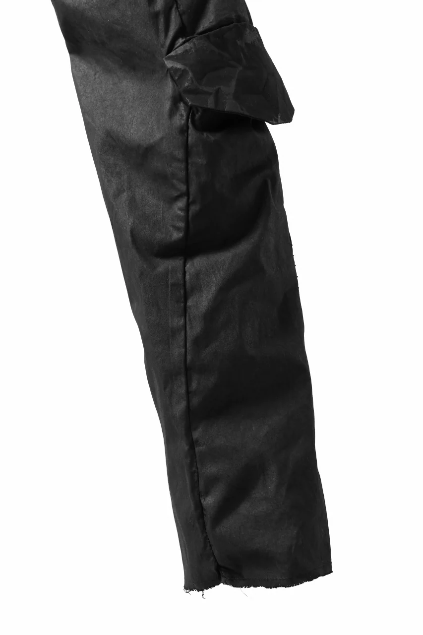 masnada VENTILATED BAGGY COMBAT PANTS / STRETCH PAPER POPELINE (SMEARED BLACK) - Image 20