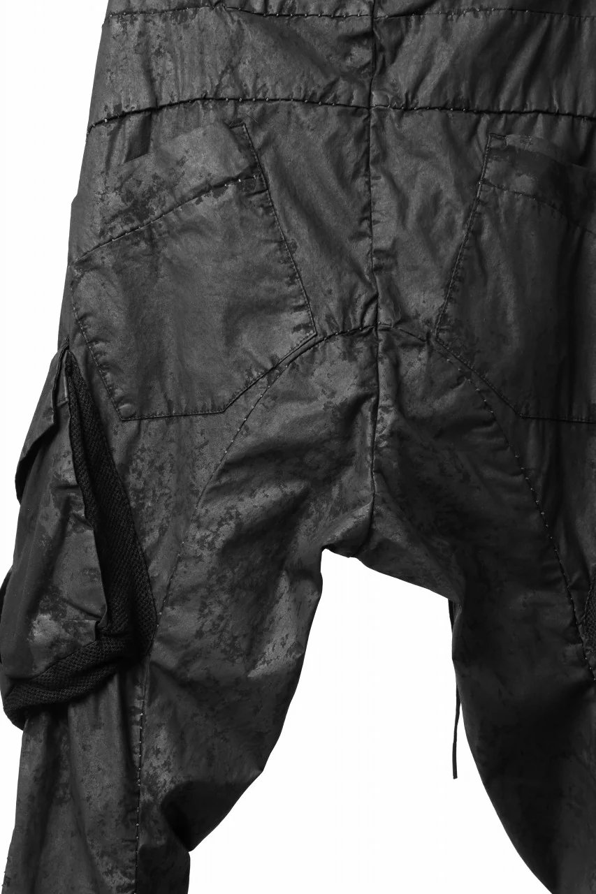 masnada VENTILATED BAGGY COMBAT PANTS / STRETCH PAPER POPELINE (SMEARED BLACK) - Image 23