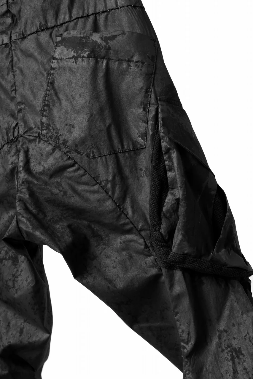masnada VENTILATED BAGGY COMBAT PANTS / STRETCH PAPER POPELINE (SMEARED BLACK) - Image 25