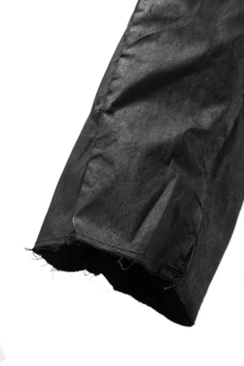 masnada VENTILATED BAGGY COMBAT PANTS / STRETCH PAPER POPELINE (SMEARED BLACK) - Image 26