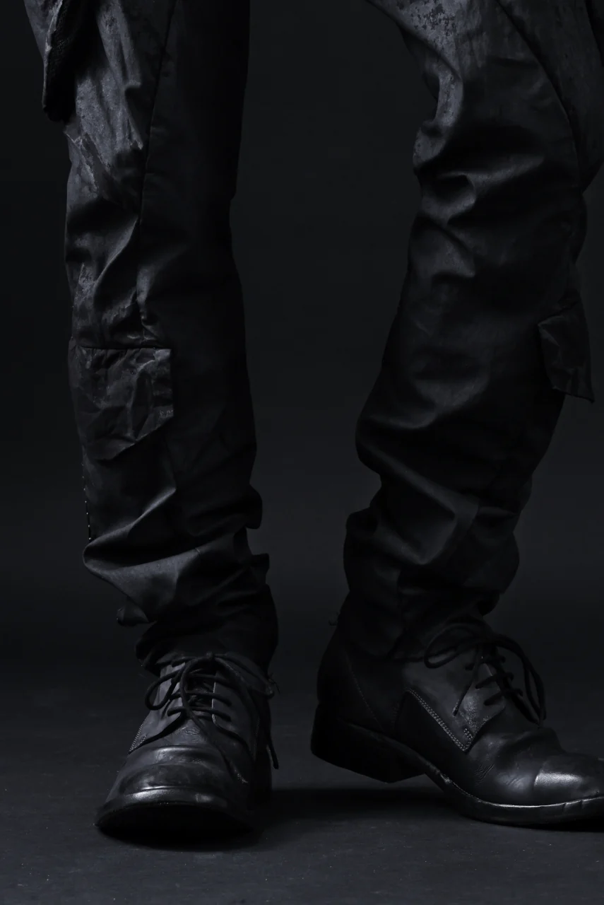 masnada VENTILATED BAGGY COMBAT PANTS / STRETCH PAPER POPELINE (SMEARED BLACK) - Image 37