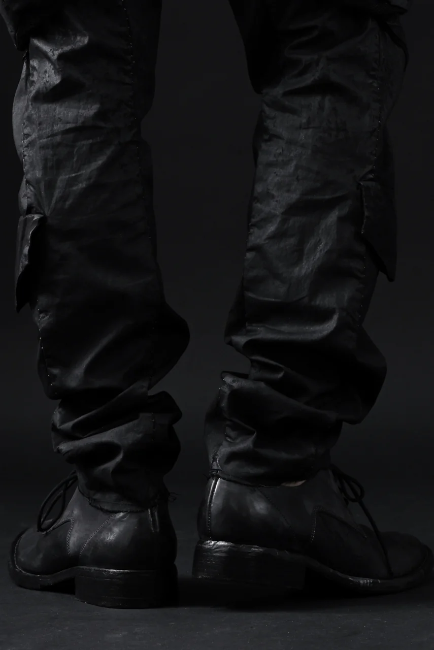 masnada VENTILATED BAGGY COMBAT PANTS / STRETCH PAPER POPELINE (SMEARED BLACK) - Image 43
