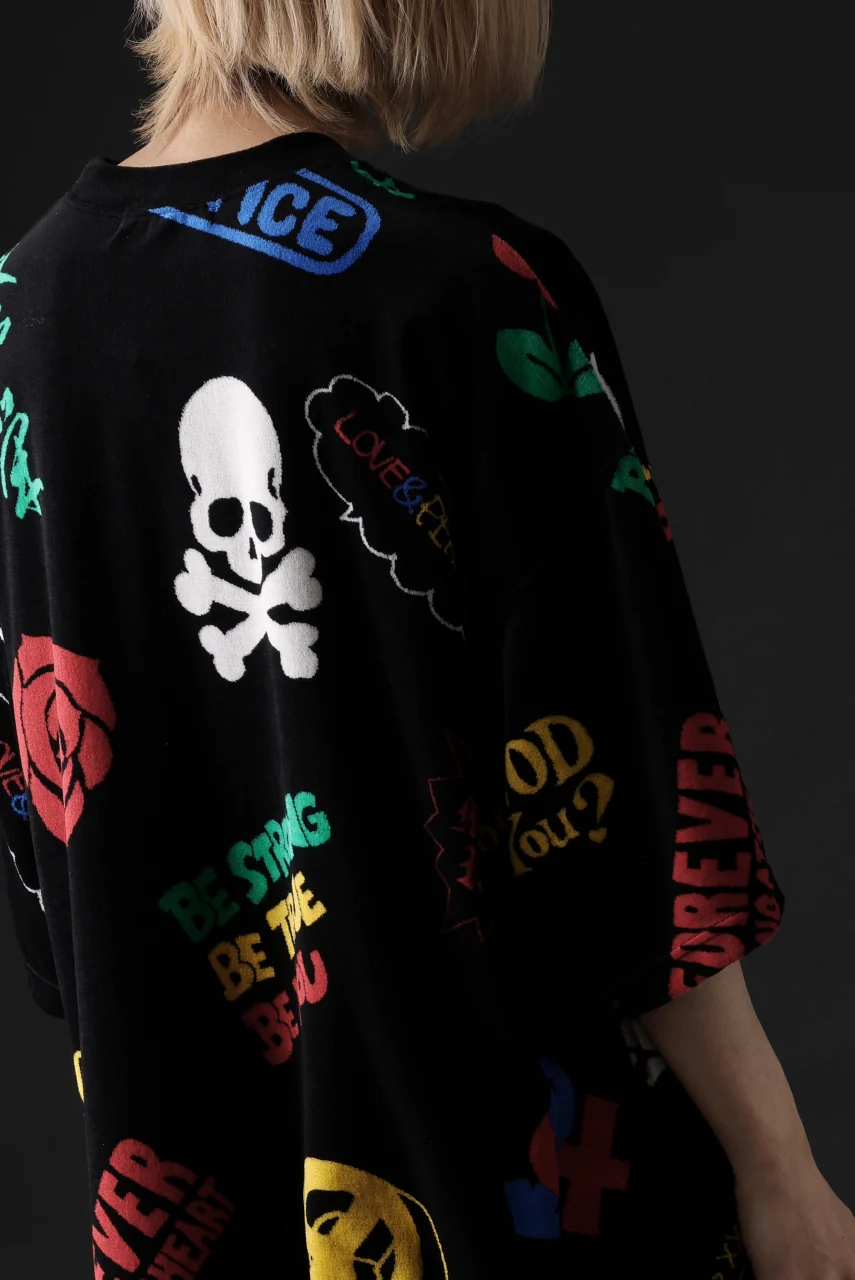 mastermind JAPAN ALL-OVER DESIGN VELOUR TEE / BOXY FIT (MULTI) - Image 36