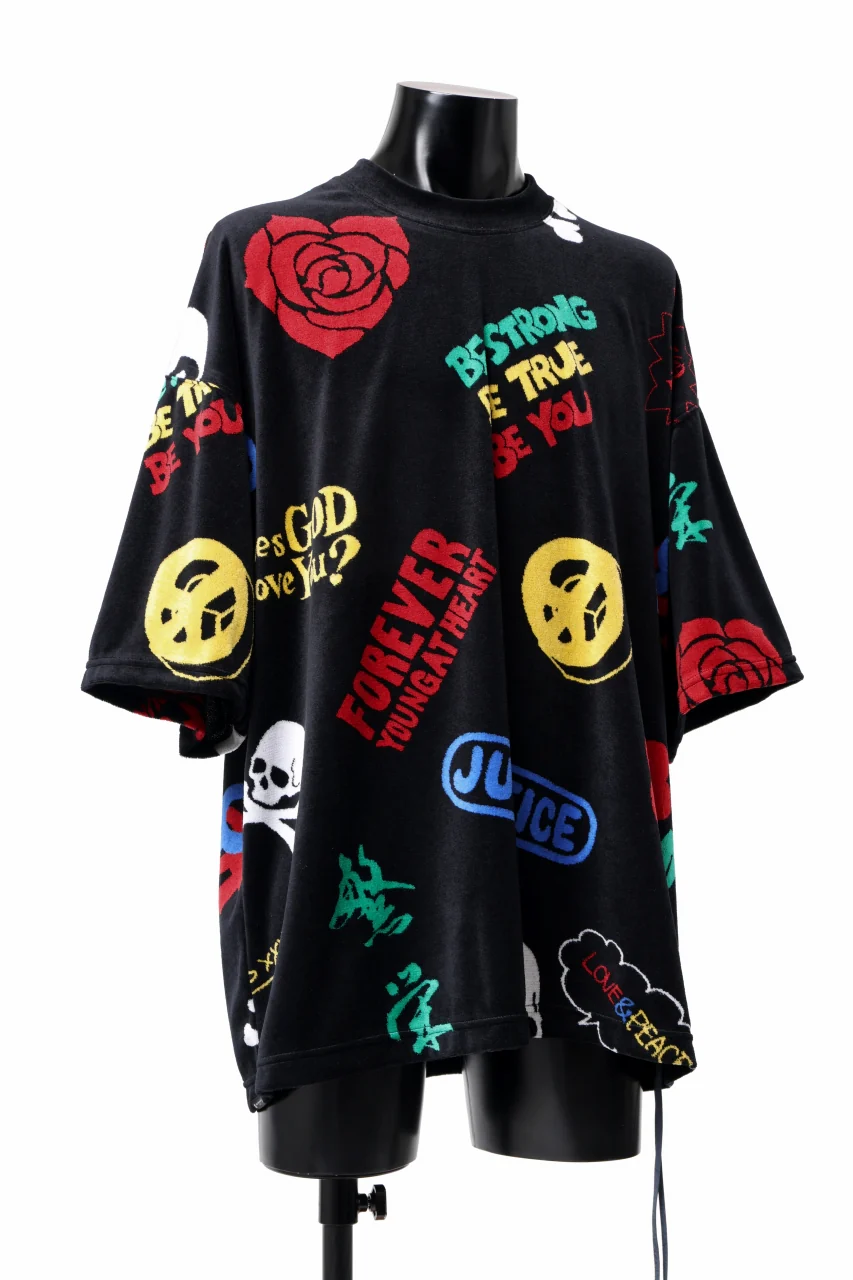 mastermind JAPAN ALL-OVER DESIGN VELOUR TEE / BOXY FIT (MULTI) - Image 6