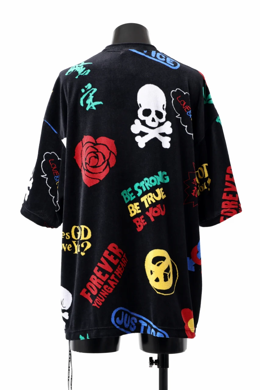 mastermind JAPAN ALL-OVER DESIGN VELOUR TEE / BOXY FIT (MULTI) - Image 7
