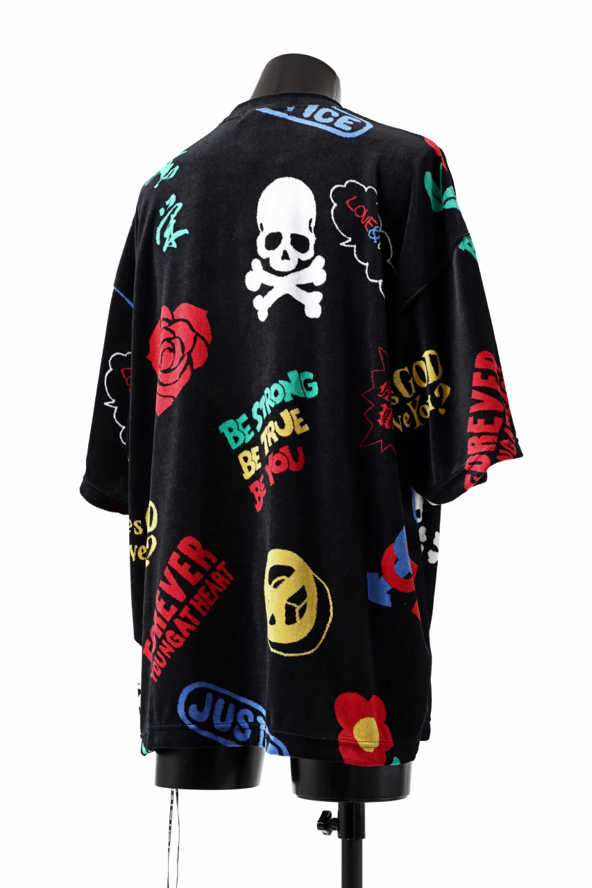 mastermind JAPAN ALL-OVER DESIGN VELOUR TEE / BOXY FIT (MULTI) - Image 8