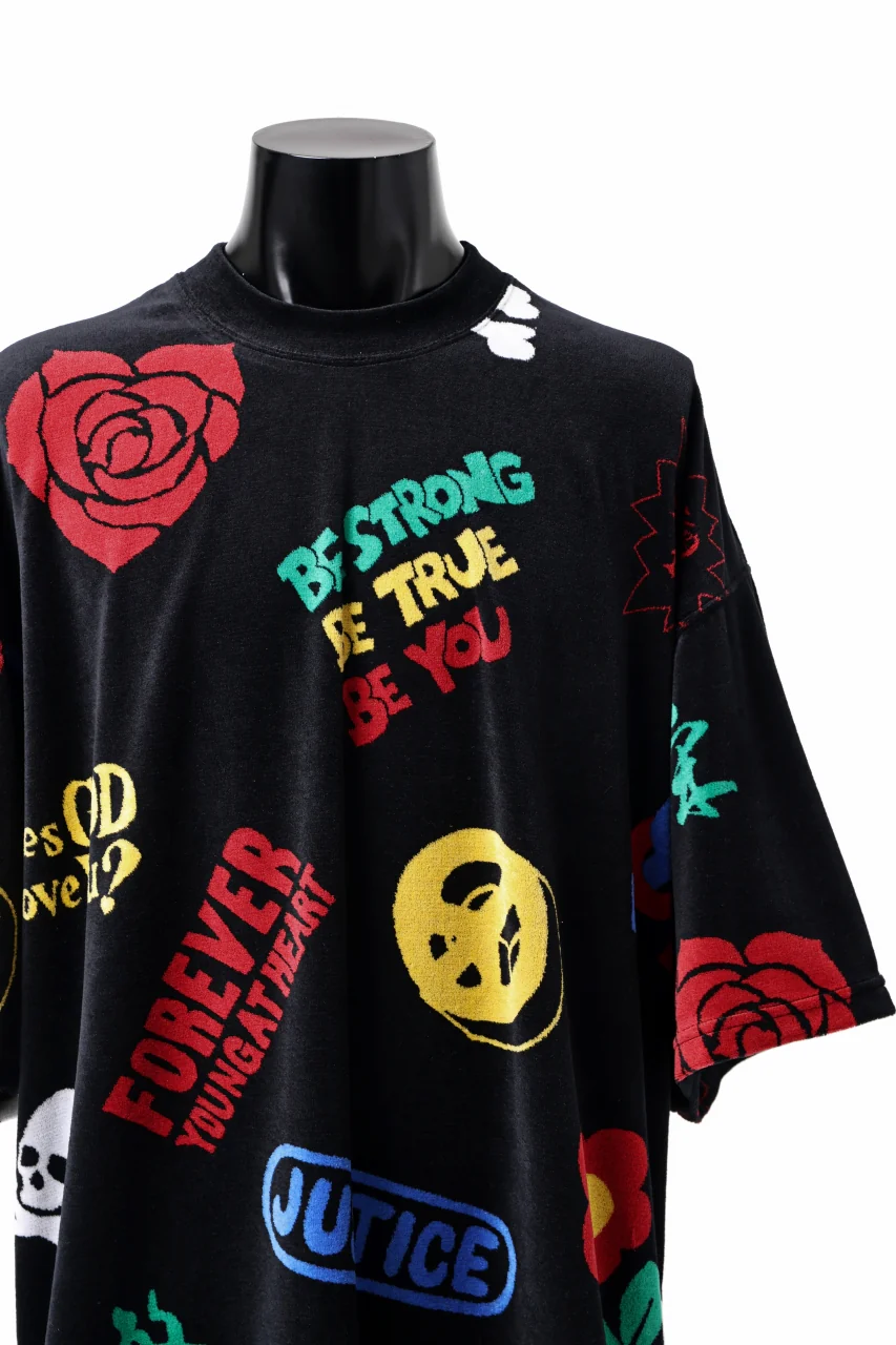 mastermind JAPAN ALL-OVER DESIGN VELOUR TEE / BOXY FIT (MULTI) - Image 9