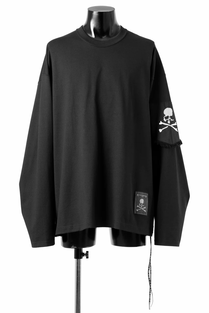 mastermind JAPAN BANDANA LS TEE / BOXY FIT (BLACK x BLACK)