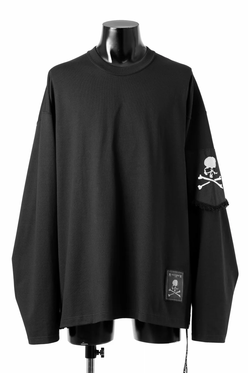 mastermind JAPAN BANDANA LS TEE / BOXY FIT (BLACK x BLACK) - Image 2