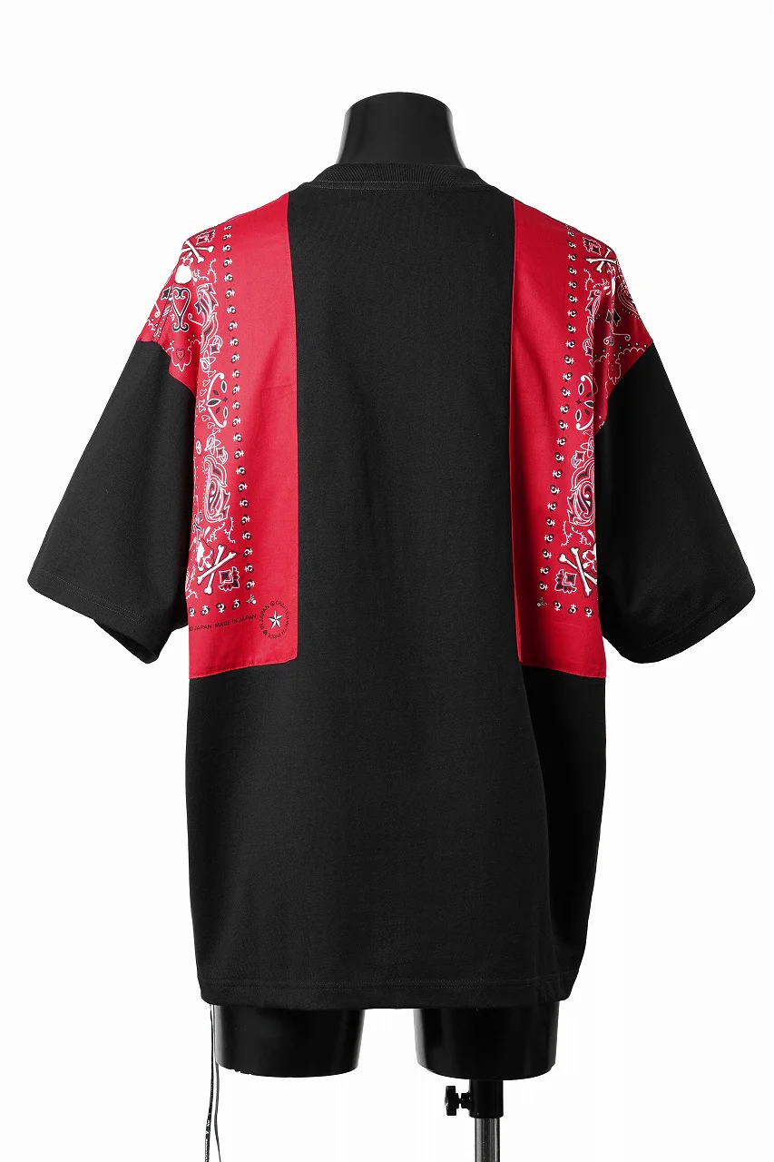 mastermind JAPAN BANDANA SS TEE / BOXY FIT (BLACK x RED) - Image 6
