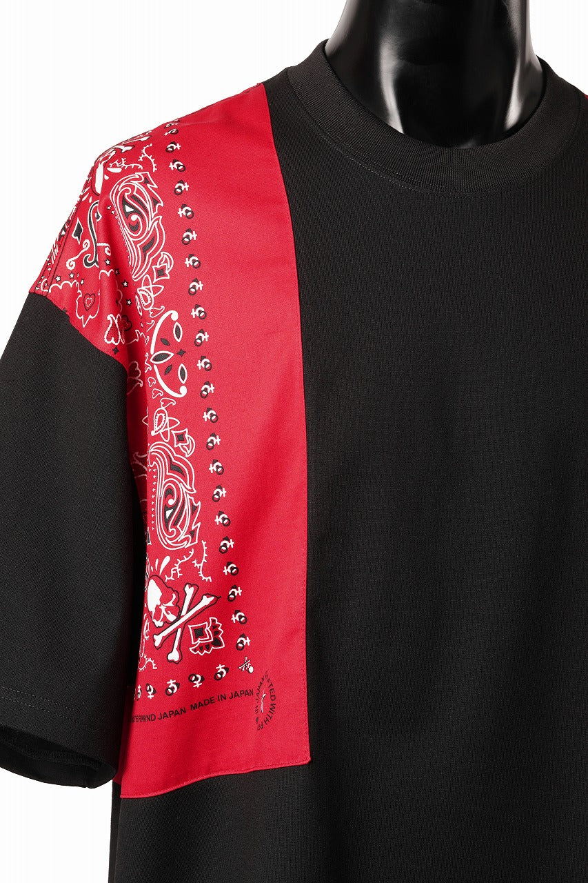 mastermind JAPAN BANDANA SS TEE / BOXY FIT (BLACK x RED) - Image 7