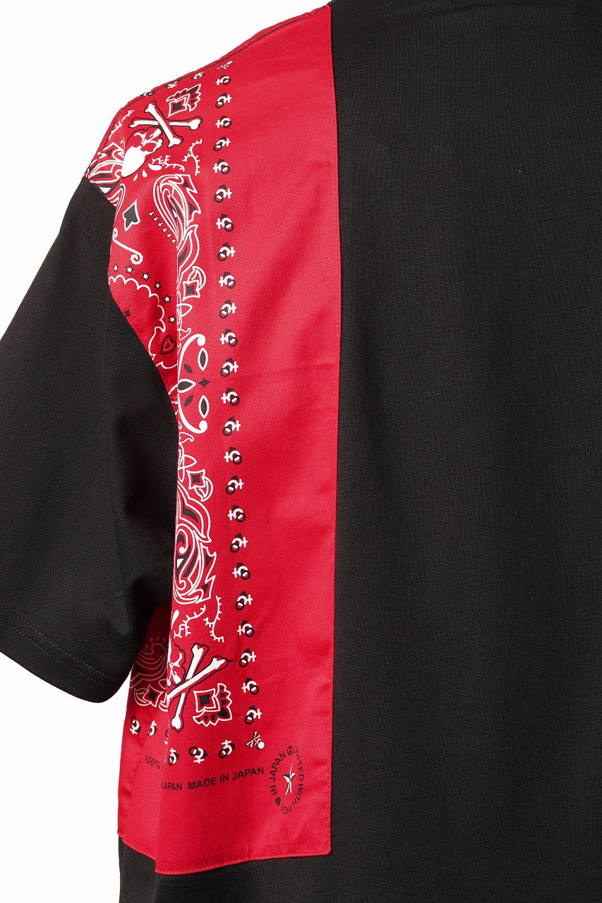 mastermind JAPAN BANDANA SS TEE / REGULAR FIT (BLACK x RED) - Image 7