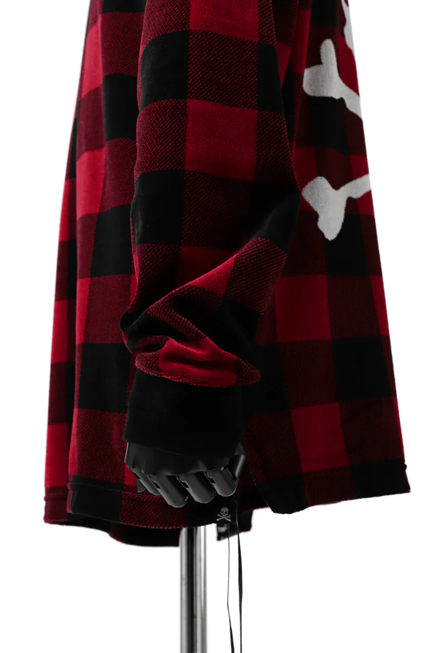 mastermind JAPAN BLOCK CHECK LS TOPS / JACQUARD VELOUR (RED) - Image 21
