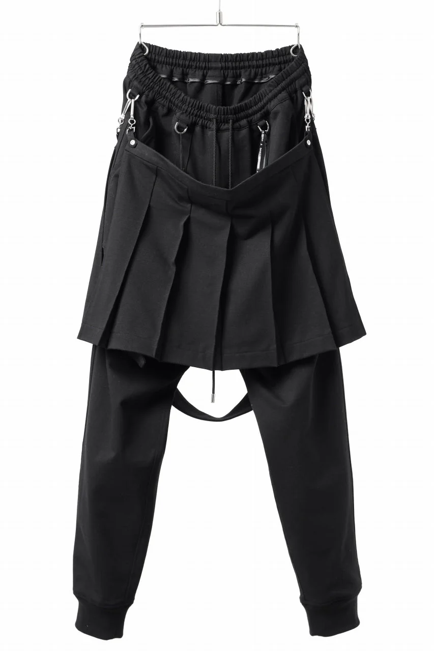 mastermind JAPAN BONDAGE SLIM TROUSERS / MEDIUM C-JERSEY STRETCH (BLACK)