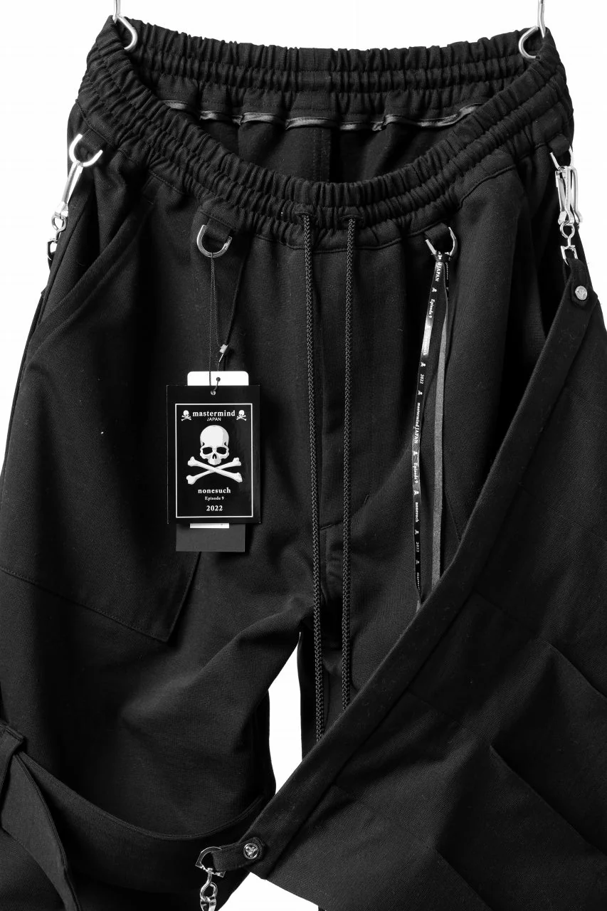 mastermind JAPAN BONDAGE SLIM TROUSERS / MEDIUM C-JERSEY STRETCH (BLACK) - Image 13