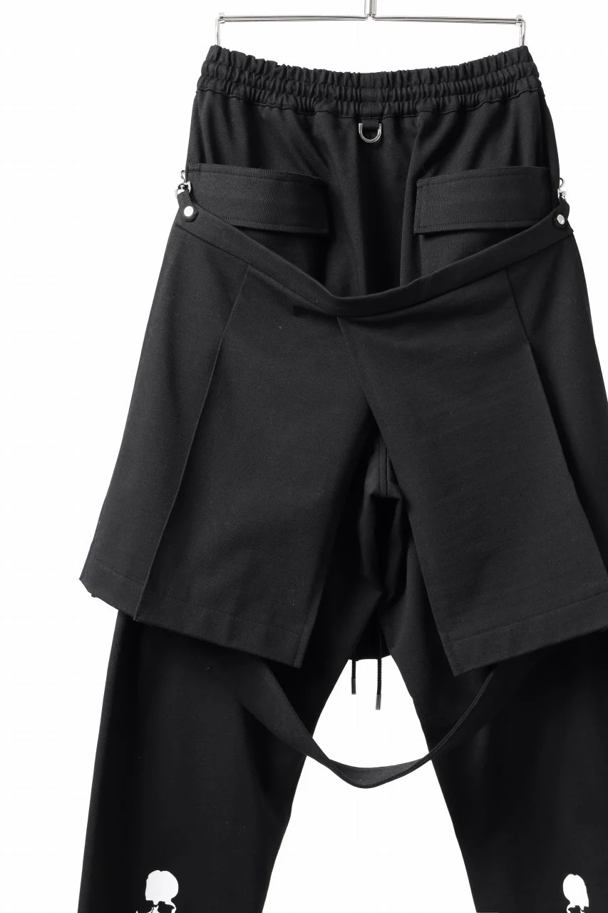 mastermind JAPAN BONDAGE SLIM TROUSERS / MEDIUM C-JERSEY STRETCH (BLACK) - Image 20