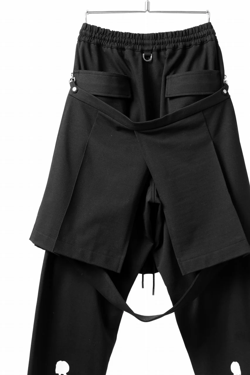 mastermind JAPAN BONDAGE SLIM TROUSERS / MEDIUM C-JERSEY STRETCH (BLACK) - Image 21