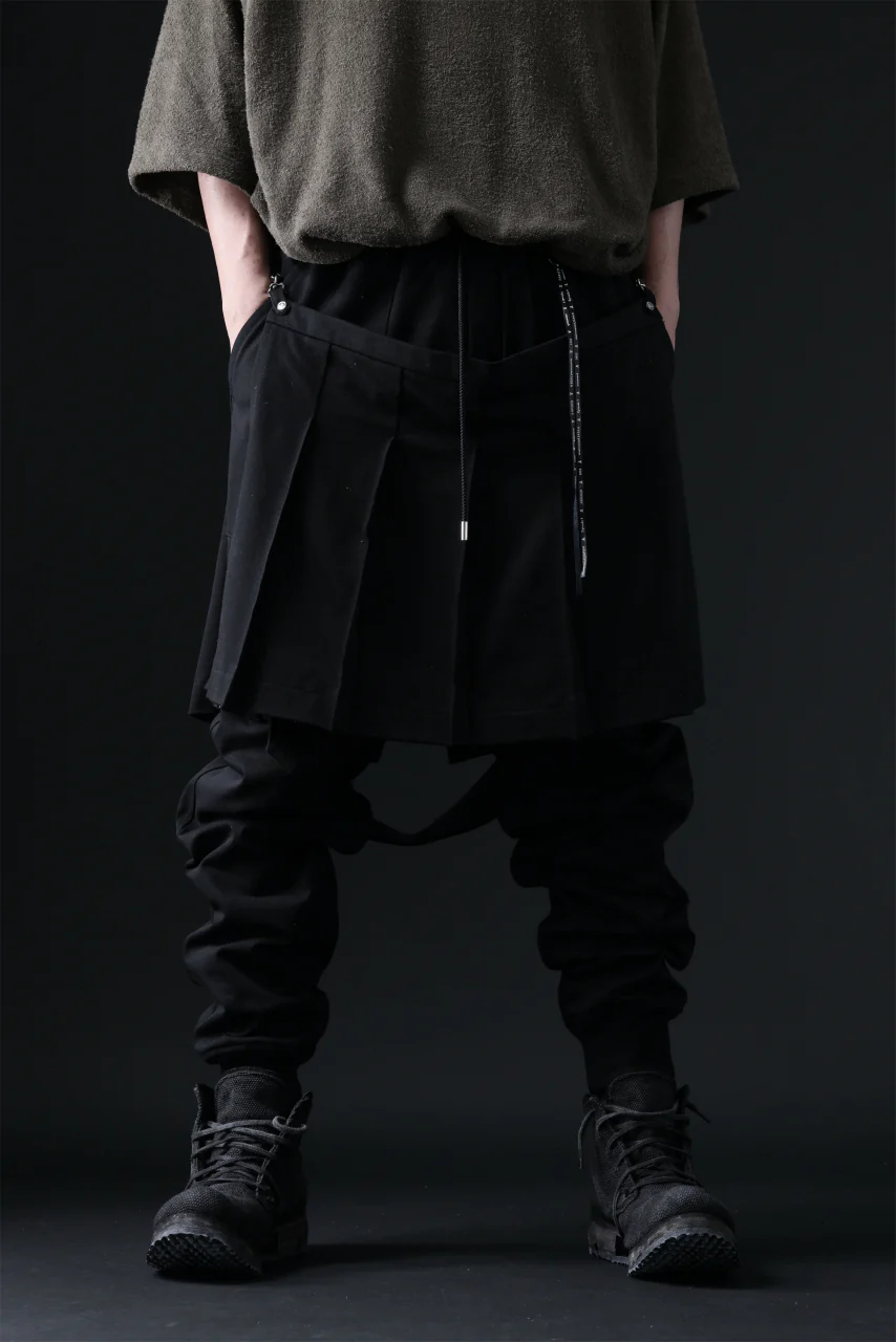 mastermind JAPAN BONDAGE SLIM TROUSERS / MEDIUM C-JERSEY STRETCH (BLACK) - Image 29