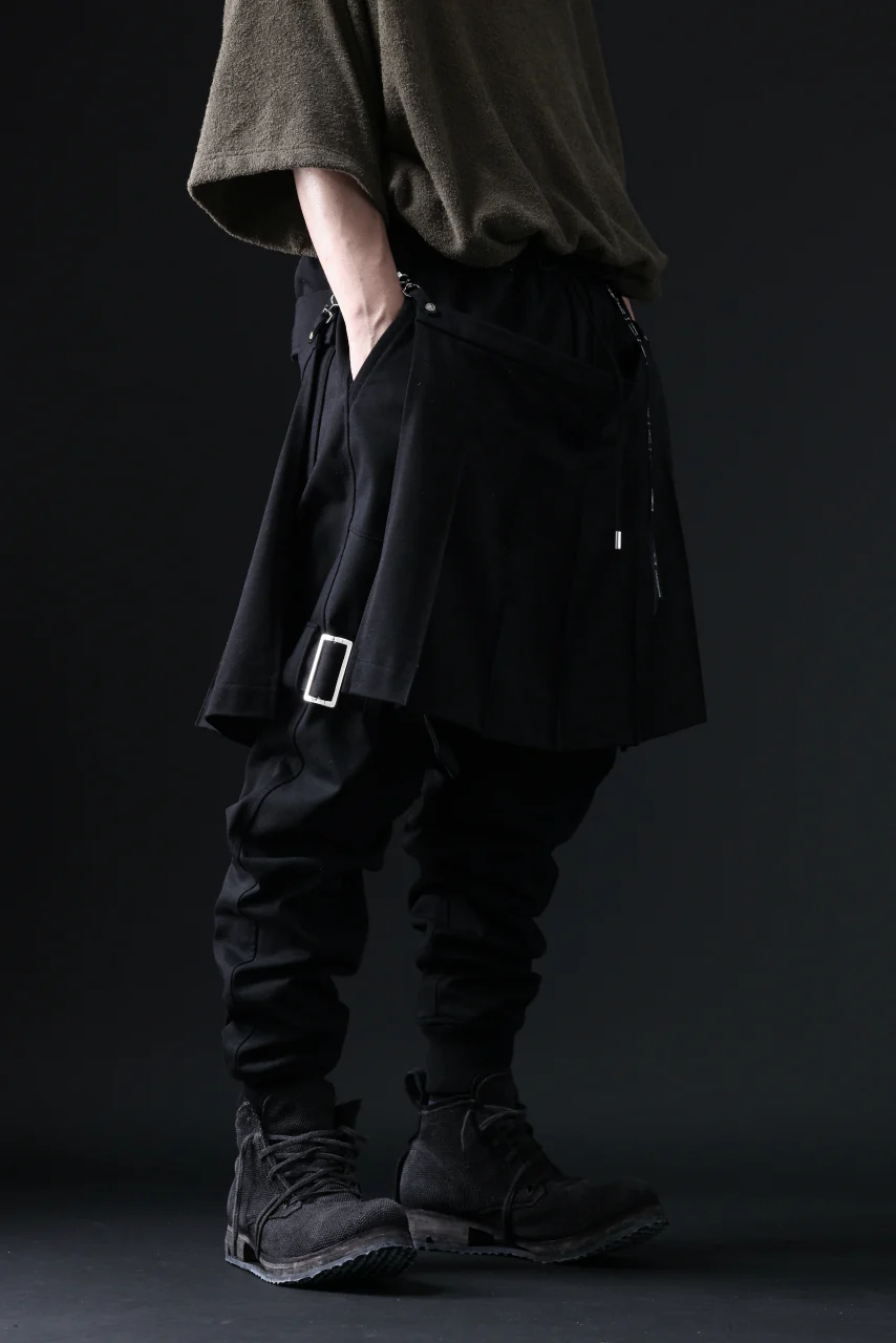 mastermind JAPAN BONDAGE SLIM TROUSERS / MEDIUM C-JERSEY STRETCH (BLACK) - Image 30