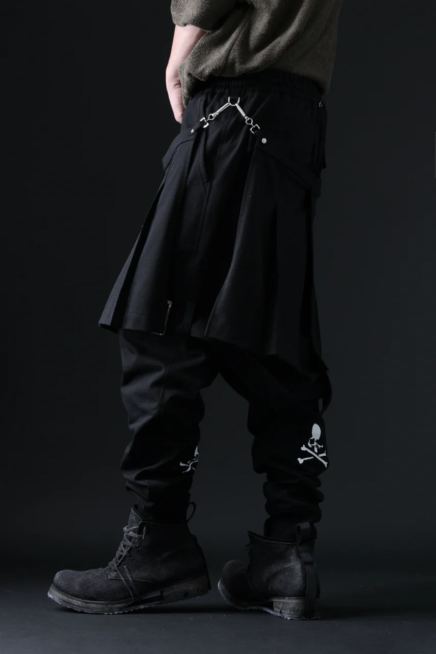 mastermind JAPAN BONDAGE SLIM TROUSERS / MEDIUM C-JERSEY STRETCH (BLACK) - Image 34
