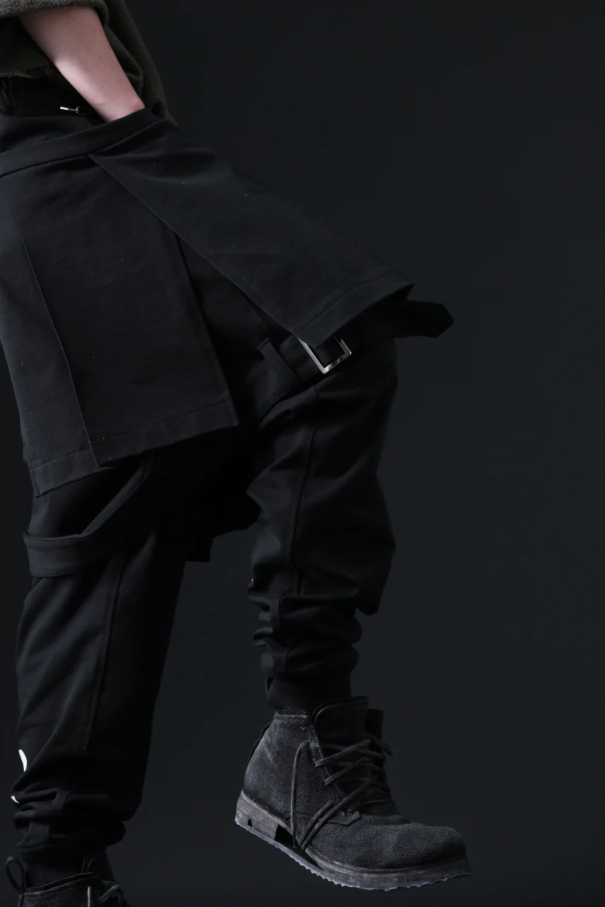 mastermind JAPAN BONDAGE SLIM TROUSERS / MEDIUM C-JERSEY STRETCH (BLACK) - Image 43