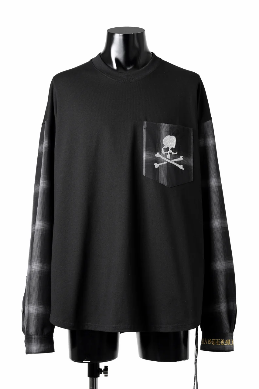 mastermind JAPAN COMBINED CHECK LS TOPS (BLACK x GRAY CHECK) - Image 2