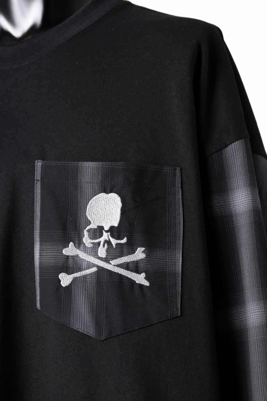 mastermind JAPAN COMBINED CHECK LS TOPS (BLACK x GRAY CHECK) - Image 4