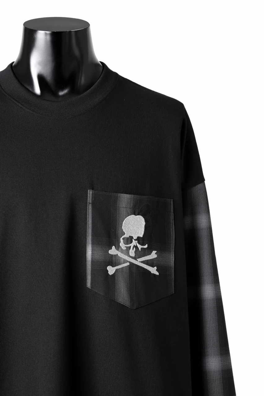 mastermind JAPAN COMBINED CHECK LS TOPS (BLACK x GRAY CHECK) - Image 5