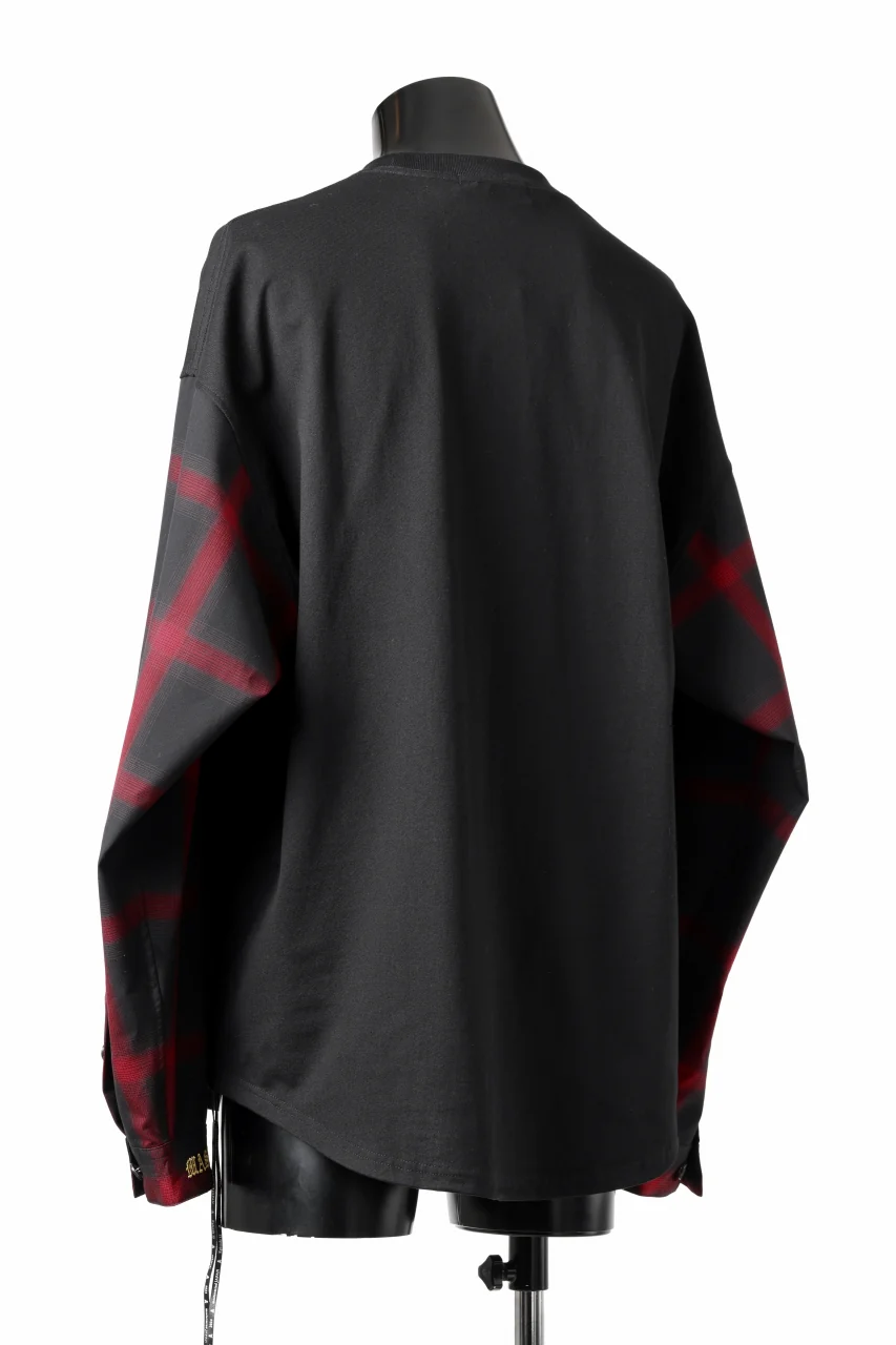 mastermind JAPAN COMBINED CHECK LS TOPS (BLACK x RED CHECK) - Image 6