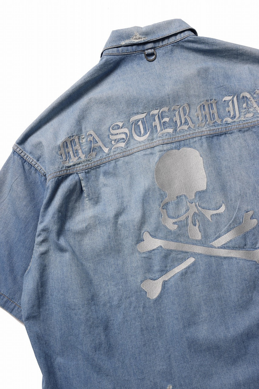 mastermind JAPAN DISTRESSED SS  DENIM SHIRT (INDIGO) - Image 10