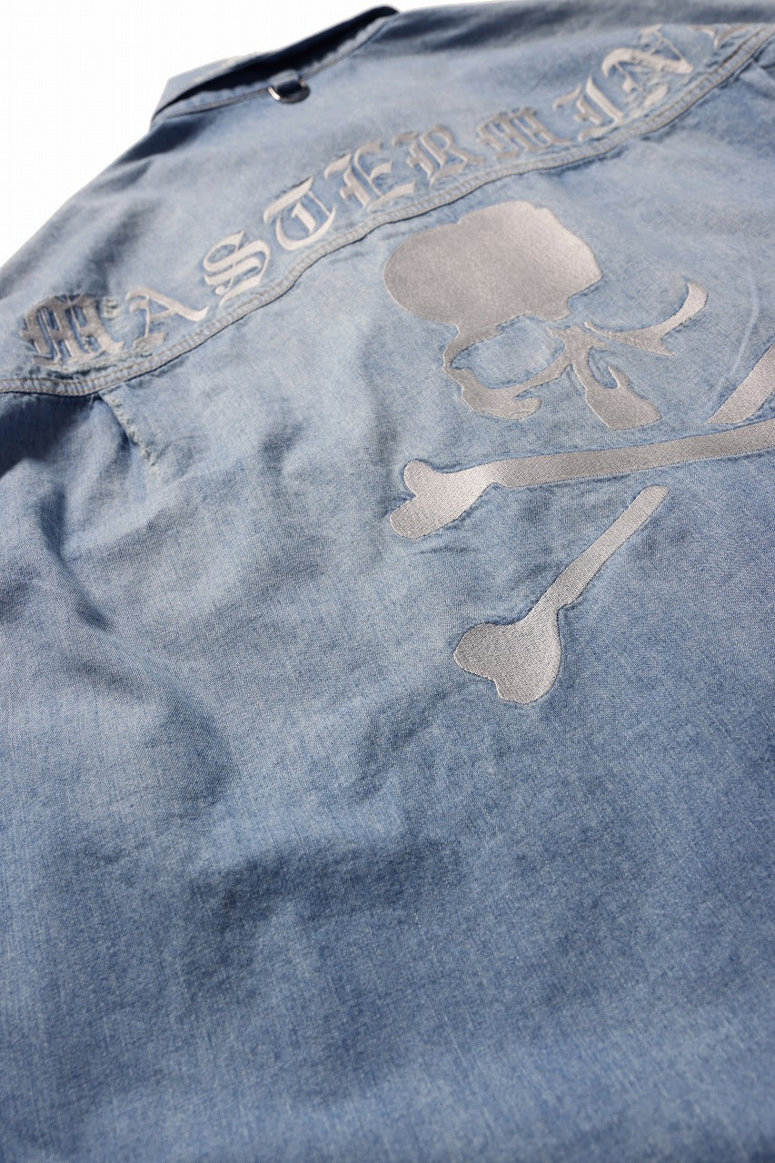 mastermind JAPAN DISTRESSED SS  DENIM SHIRT (INDIGO) - Image 11