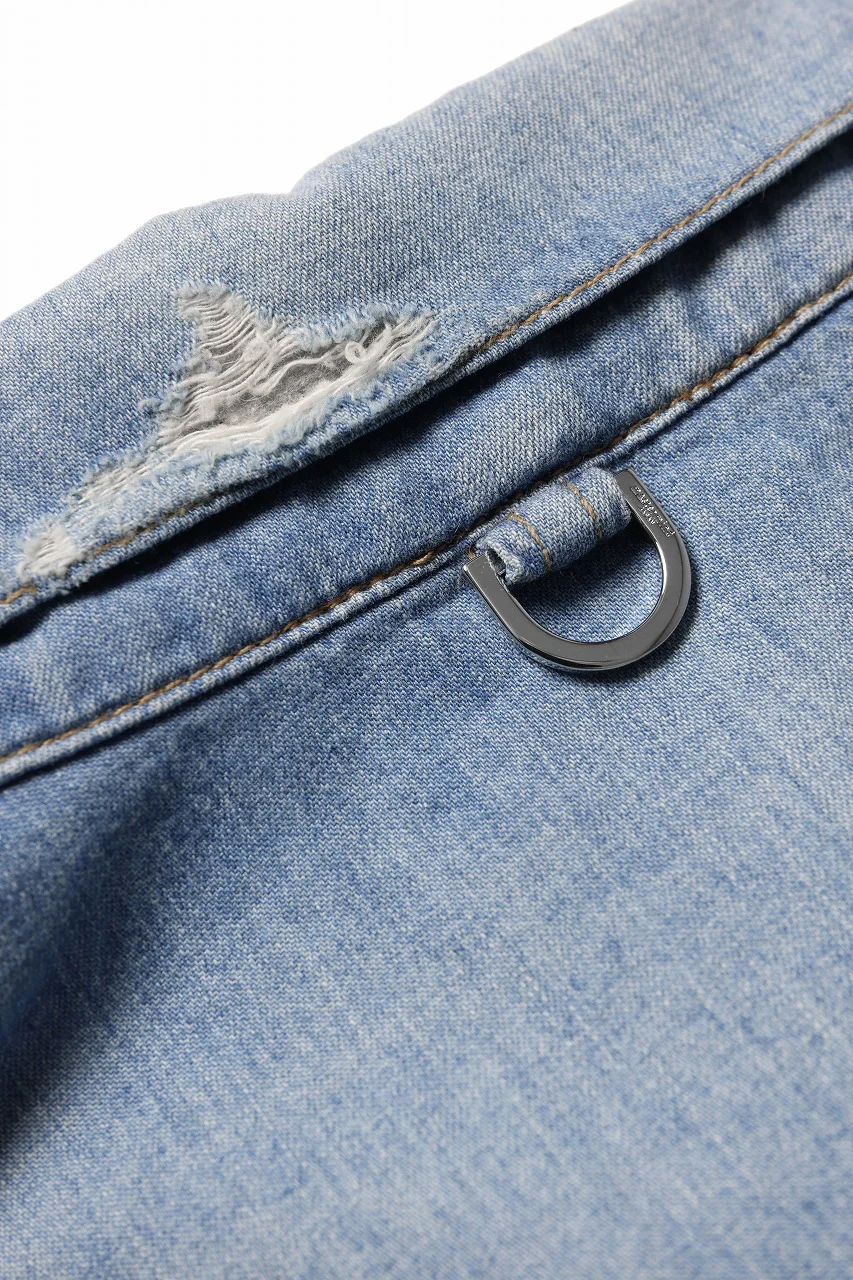 mastermind JAPAN DISTRESSED SS  DENIM SHIRT (INDIGO) - Image 12