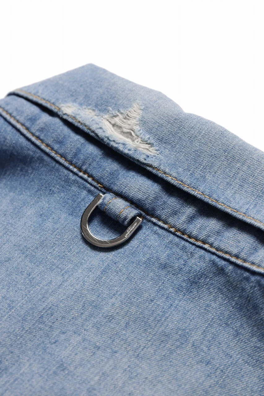 mastermind JAPAN DISTRESSED SS  DENIM SHIRT (INDIGO) - Image 13