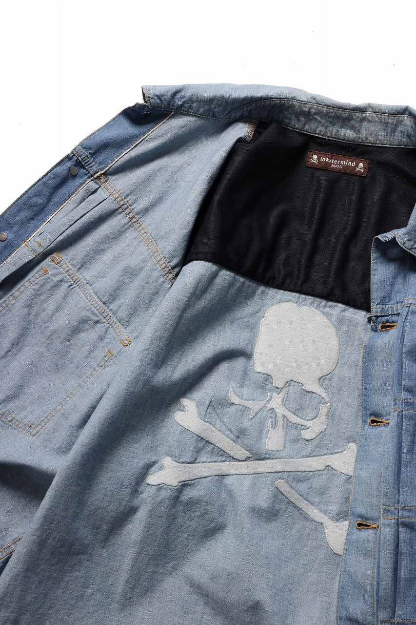 mastermind JAPAN DISTRESSED SS  DENIM SHIRT (INDIGO) - Image 16