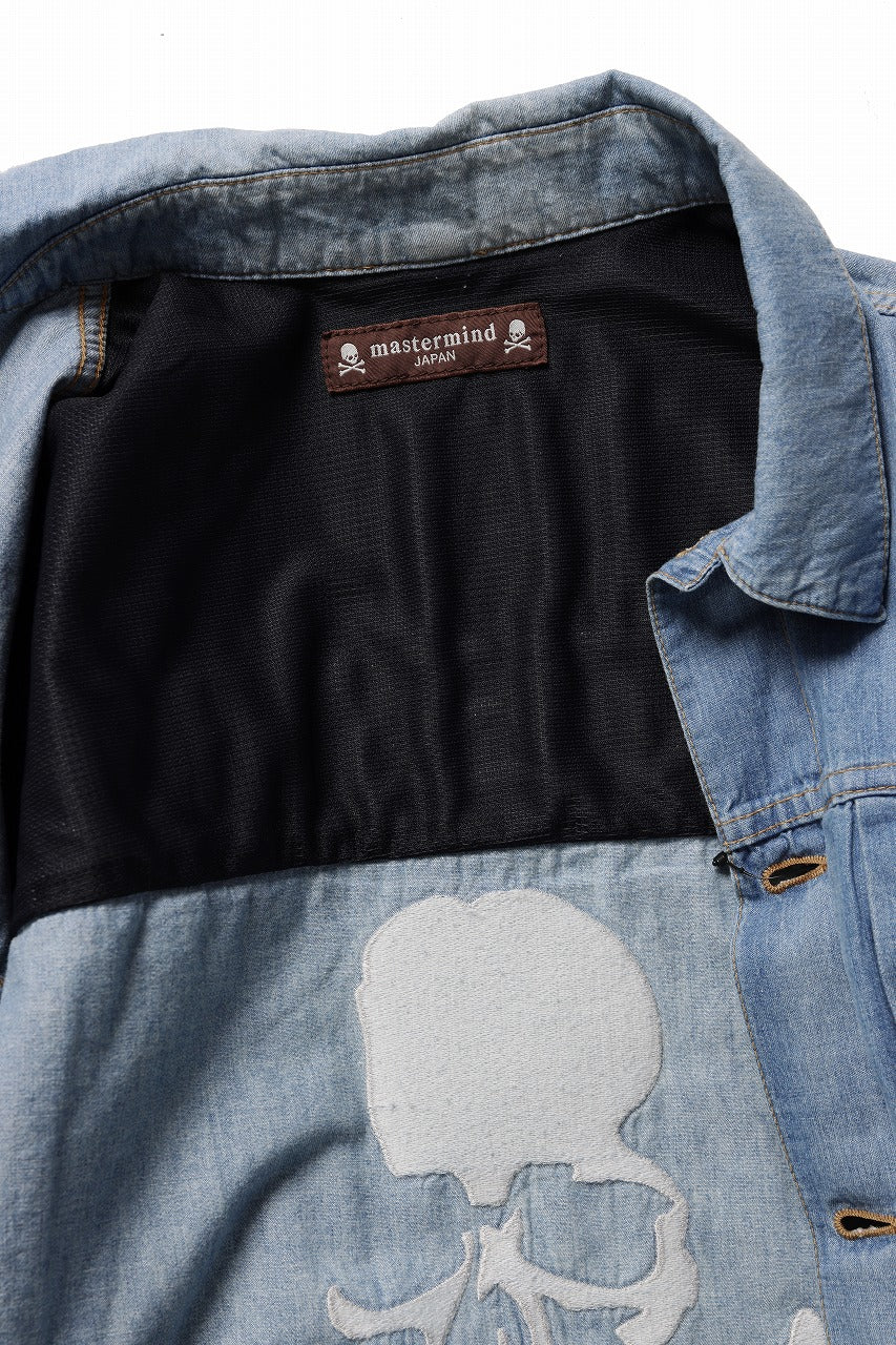 mastermind JAPAN DISTRESSED SS  DENIM SHIRT (INDIGO) - Image 17