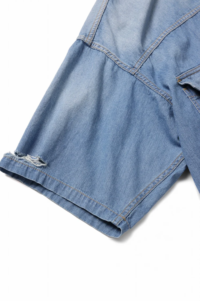 mastermind JAPAN DISTRESSED SS  DENIM SHIRT (INDIGO) - Image 8