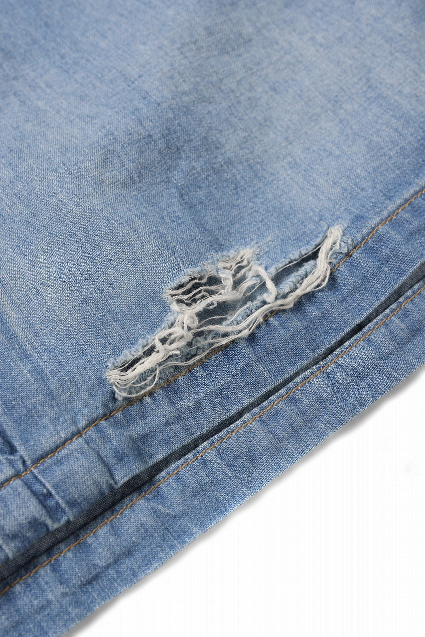 mastermind JAPAN DISTRESSED SS  DENIM SHIRT (INDIGO) - Image 9
