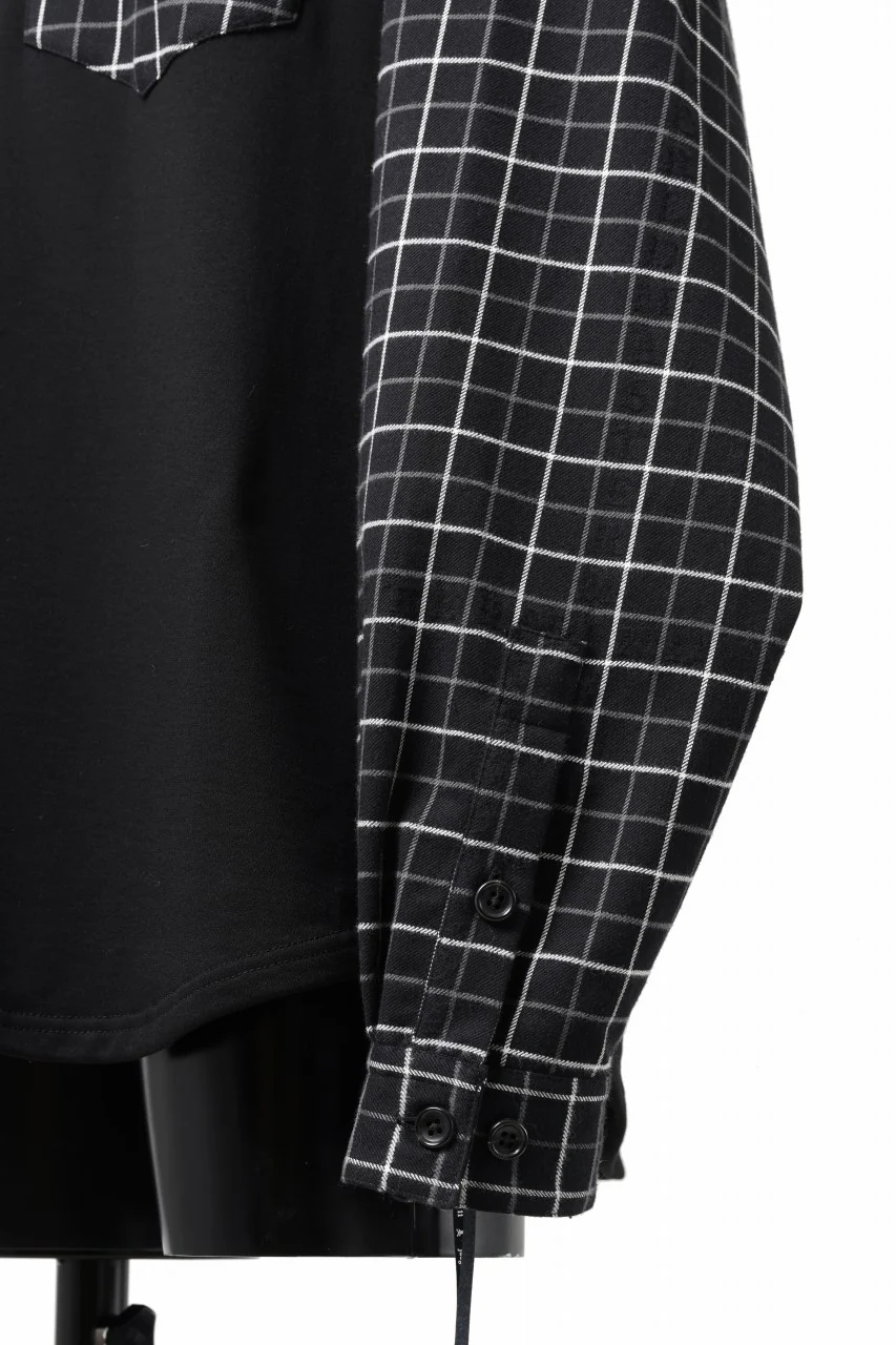 mastermind JAPAN DOCKING OVER TOPS / BOXY FIT (BLACK x BLACK PLAID) - Image 13