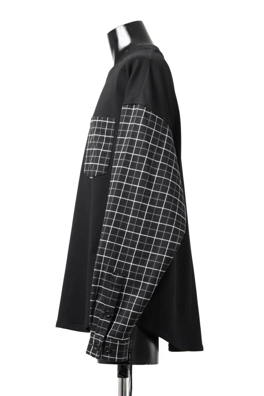 mastermind JAPAN DOCKING OVER TOPS / BOXY FIT (BLACK x BLACK PLAID) - Image 3