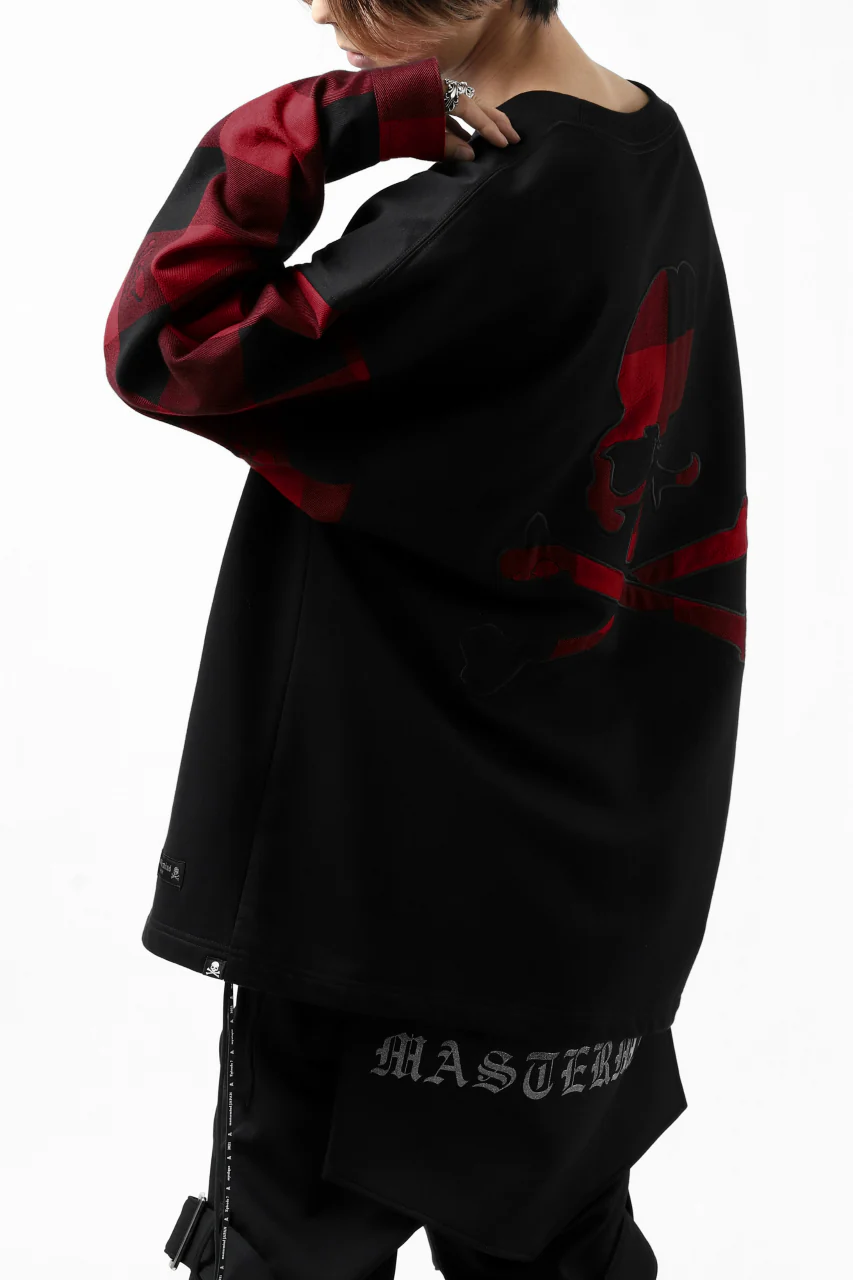 mastermind JAPAN DOCKING OVER TOPS / SWEAT+BLOCK CHECK (BLACK RED) - Image 15