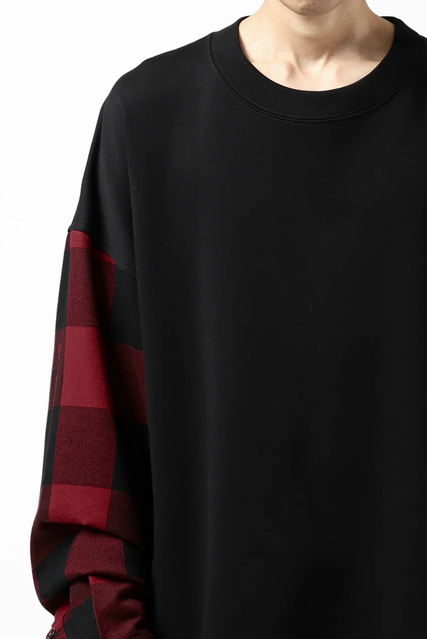 mastermind JAPAN DOCKING OVER TOPS / SWEAT+BLOCK CHECK (BLACK RED) - Image 19