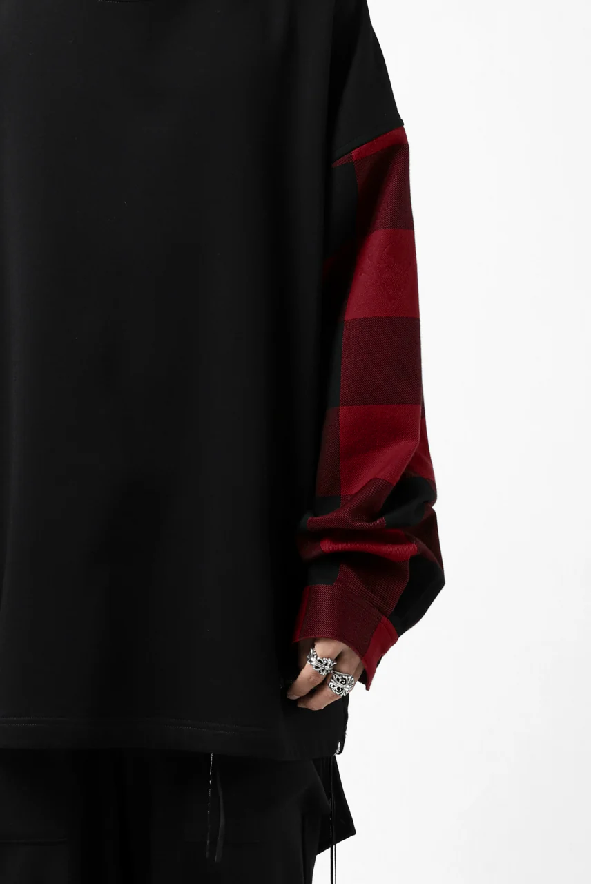 mastermind JAPAN DOCKING OVER TOPS / SWEAT+BLOCK CHECK (BLACK RED) - Image 22