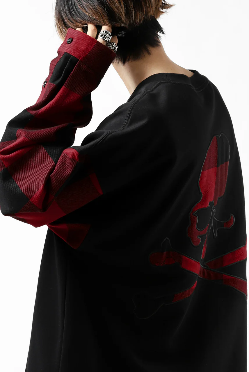 mastermind JAPAN DOCKING OVER TOPS / SWEAT+BLOCK CHECK (BLACK RED) - Image 25