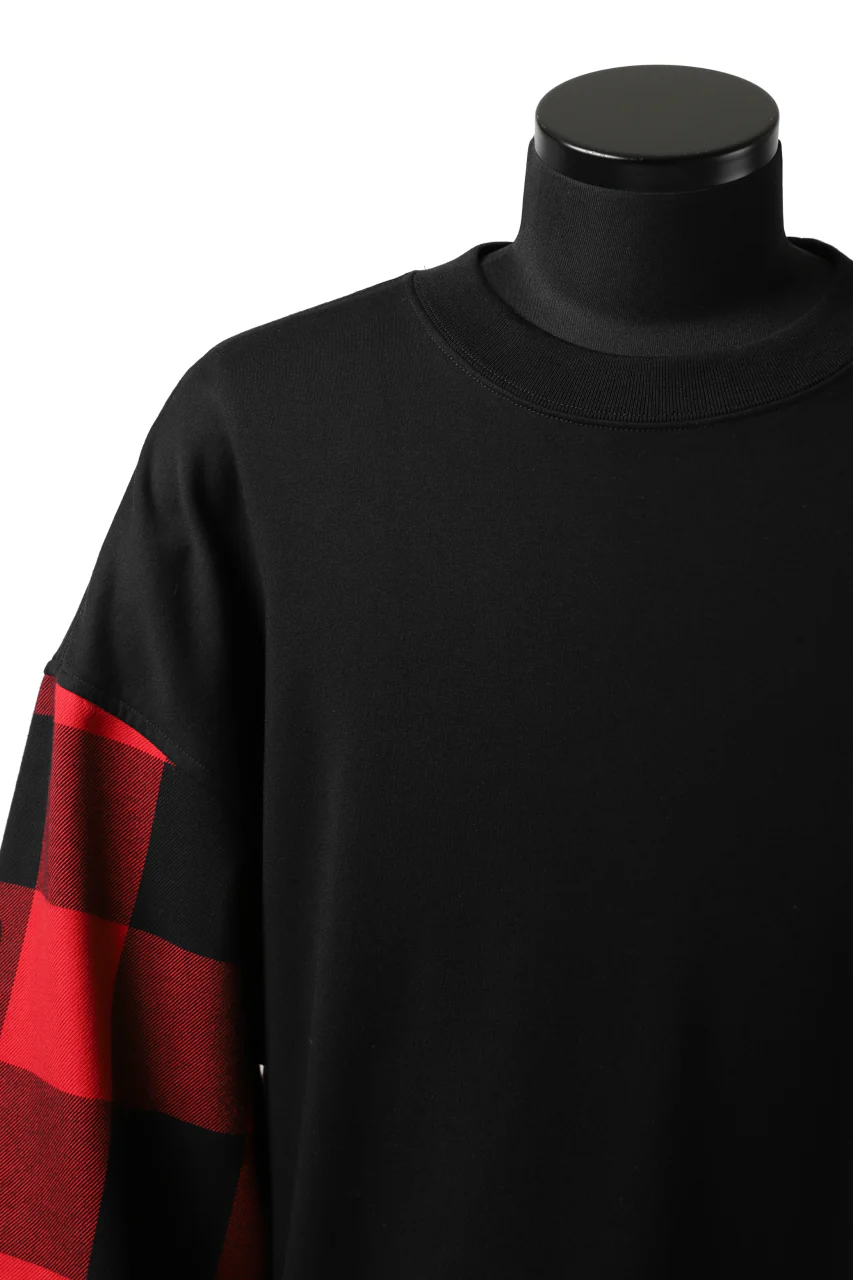 mastermind JAPAN DOCKING OVER TOPS / SWEAT+BLOCK CHECK (BLACK RED) - Image 33