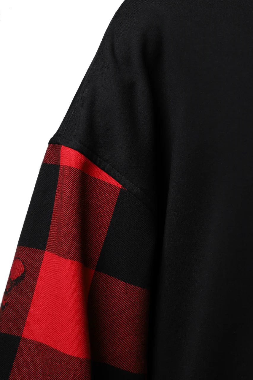 mastermind JAPAN DOCKING OVER TOPS / SWEAT+BLOCK CHECK (BLACK RED) - Image 35